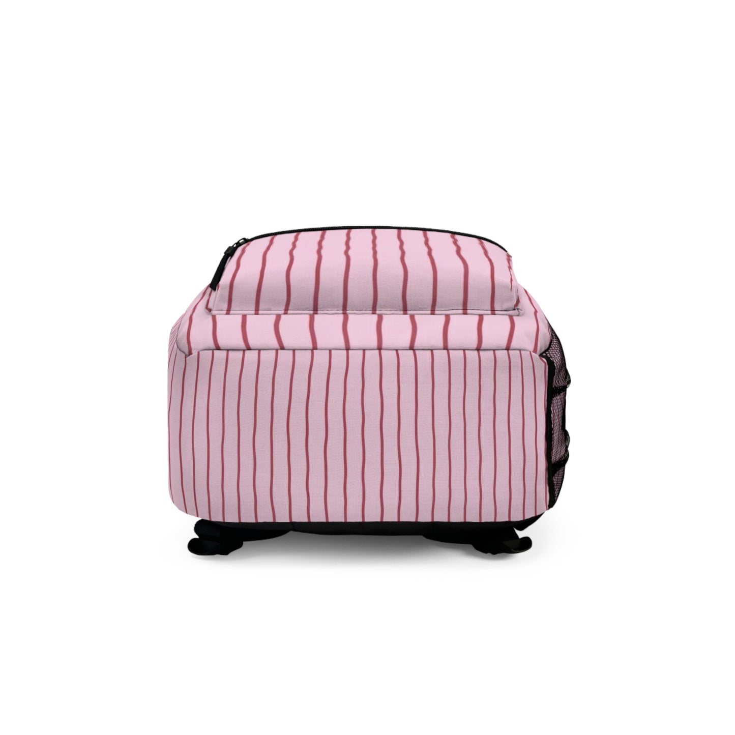 Pink Striped Backpack — Cute Minimal School & Everyday Bag