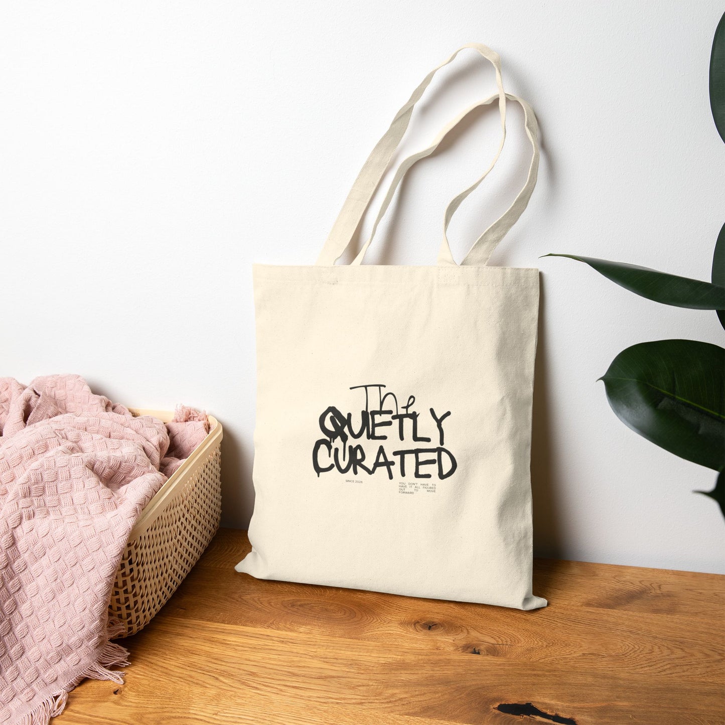 Canvas Tote Bag — Vintage Dog Reading Illustration ‘The Quietly Curated’ Cotton Shopper