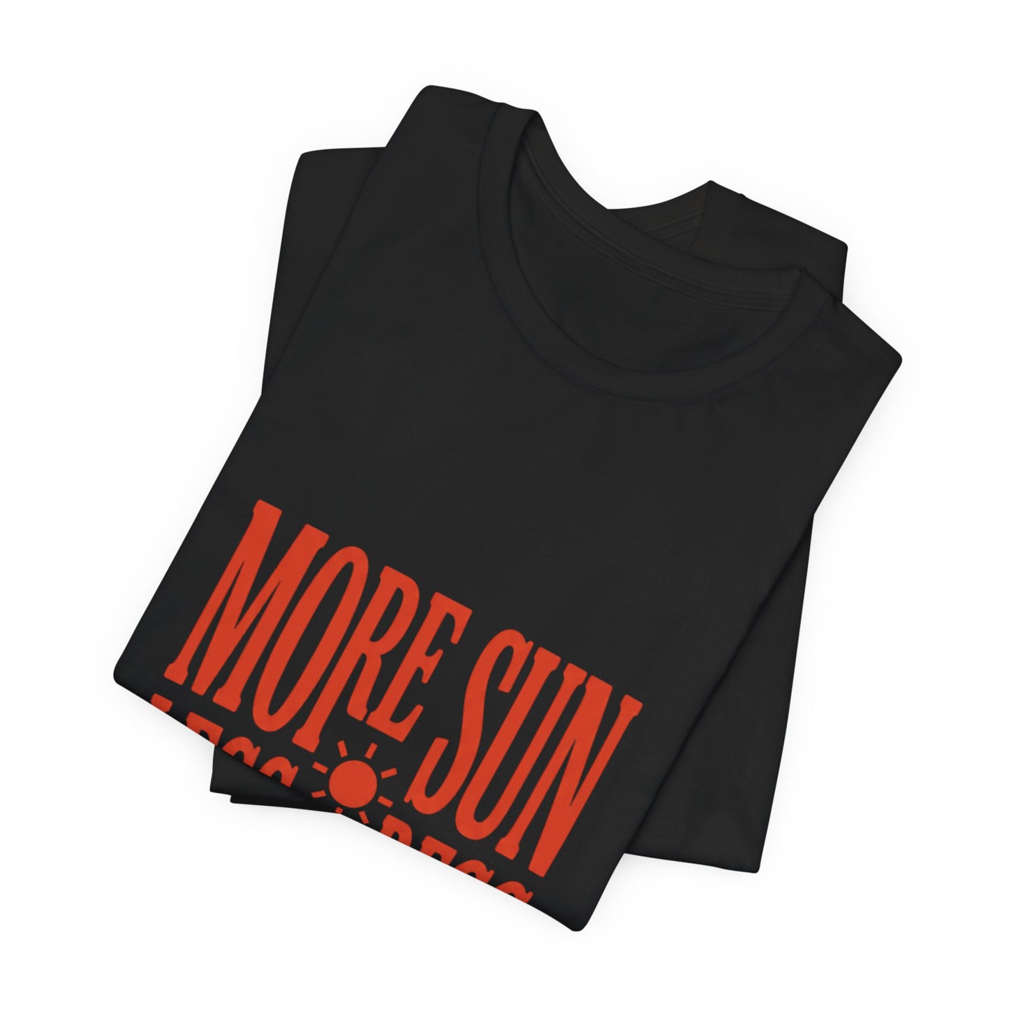 More Sun Less Stress Tee | Y2K slogan, nostalgic summer typography