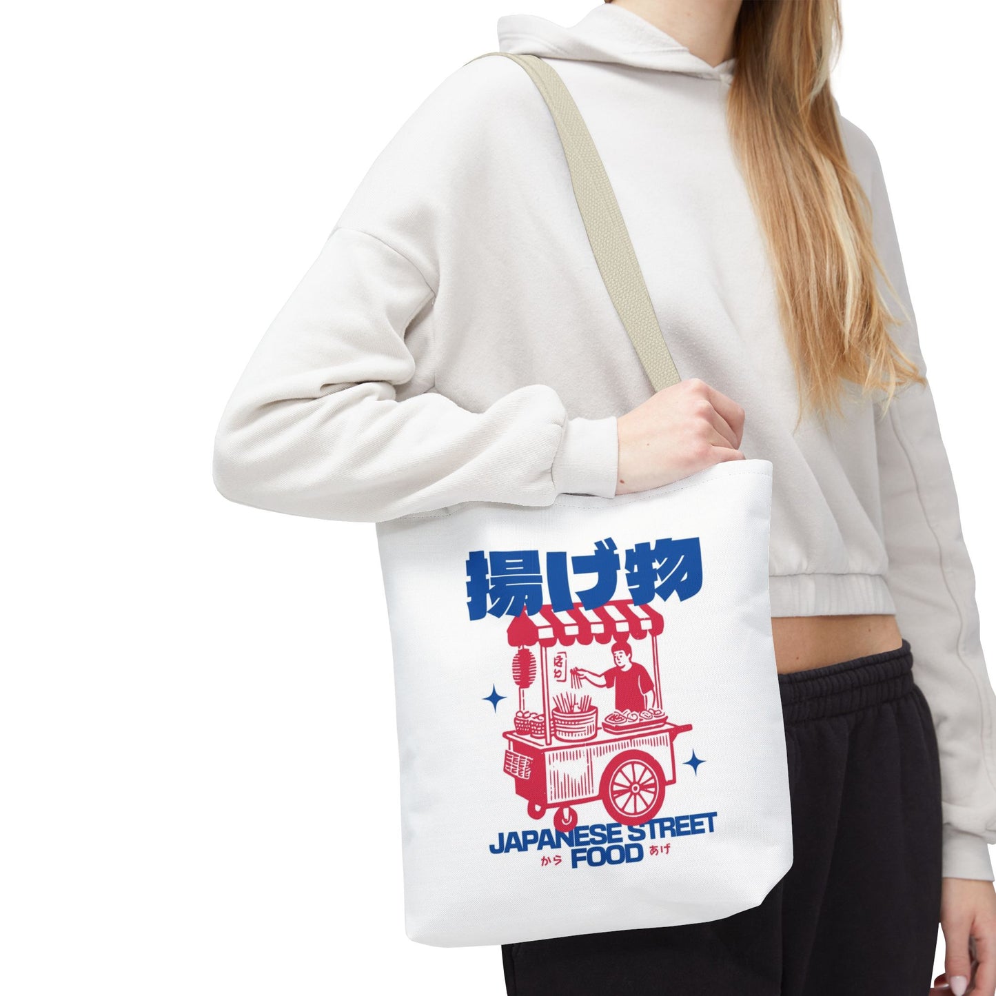 Japanese Street Food Tote Bag — Takoyaki Fried Snacks Market Design