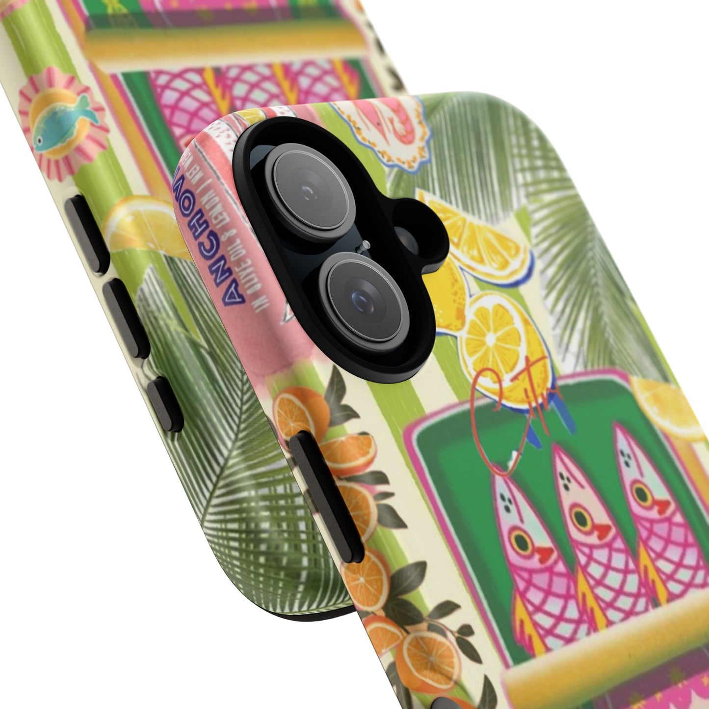 Sardines Tropical Phone Case — Colorful Retro Seafood Can Design