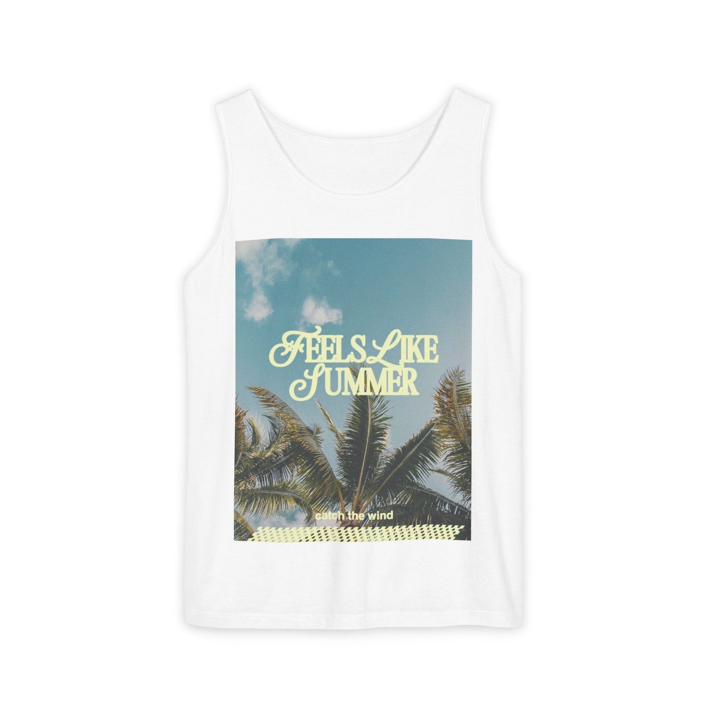 Summer Vibes Tank Top — "Feels Like Summer" Palm Photo Graphic