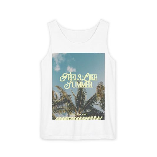 Summer Vibes Tank Top — "Feels Like Summer" Palm Photo Graphic