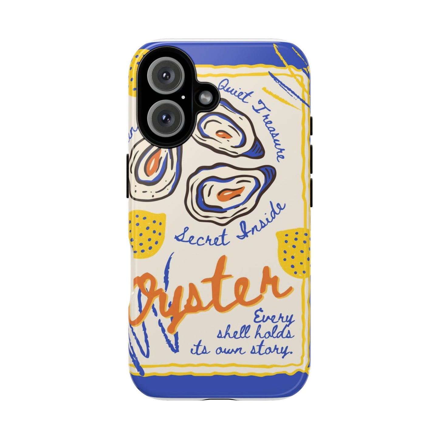 Oyster Illustration Phone Case | Seafood Shells Coastal Design