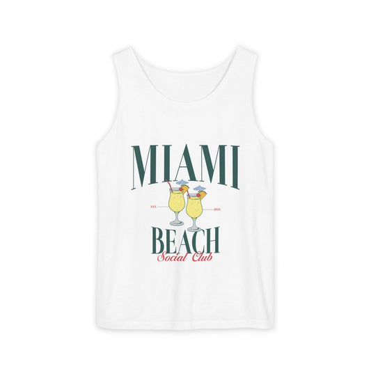 Miami Beach Cocktail Graphic Tank Top | Tropical Lemonade Vacation Tee