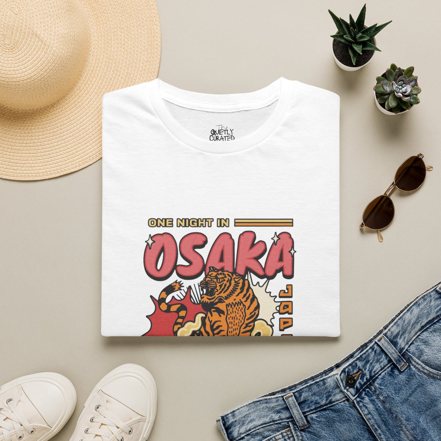 Osaka Tiger Graphic T-Shirt — "One Night in Osaka" Retro Travel Tee