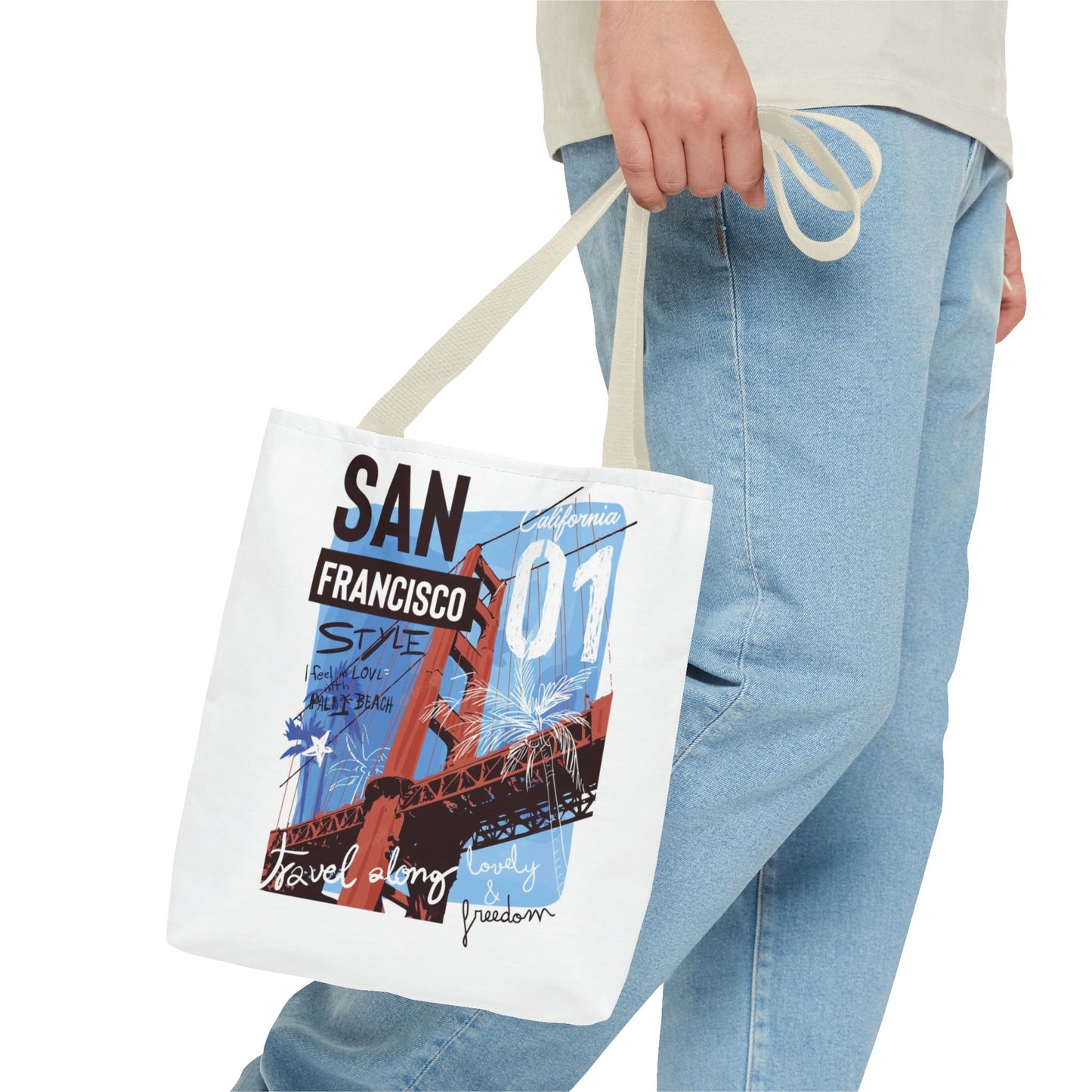 San Francisco Golden Gate Tote Bag – Vintage Travel Graphic AOP