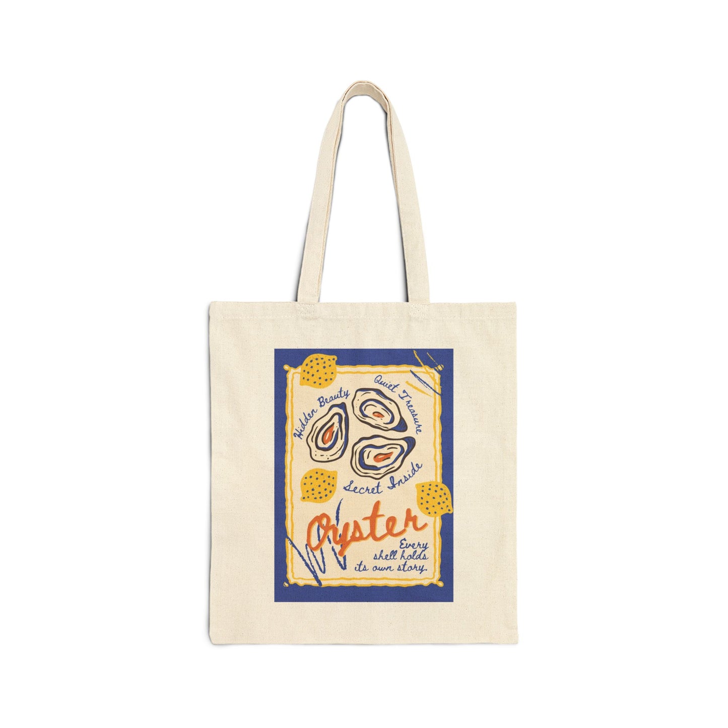 Oyster Sketch Illustration Tote Bag | Seafood Nautical Market Design