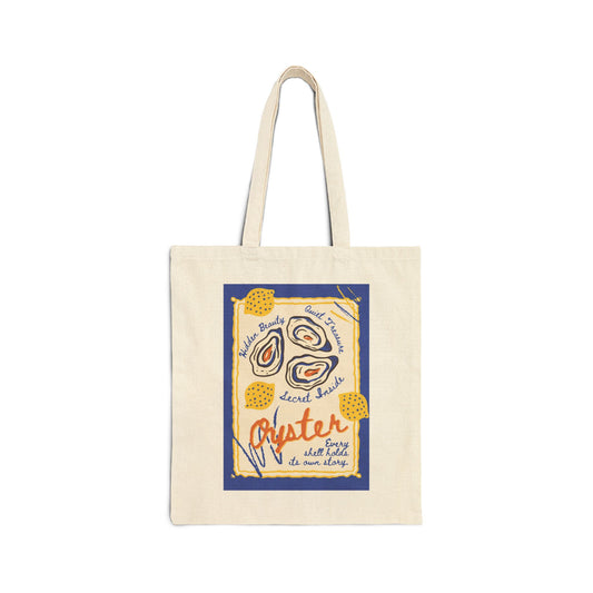 Oyster Sketch Illustration Tote Bag | Seafood Nautical Market Design