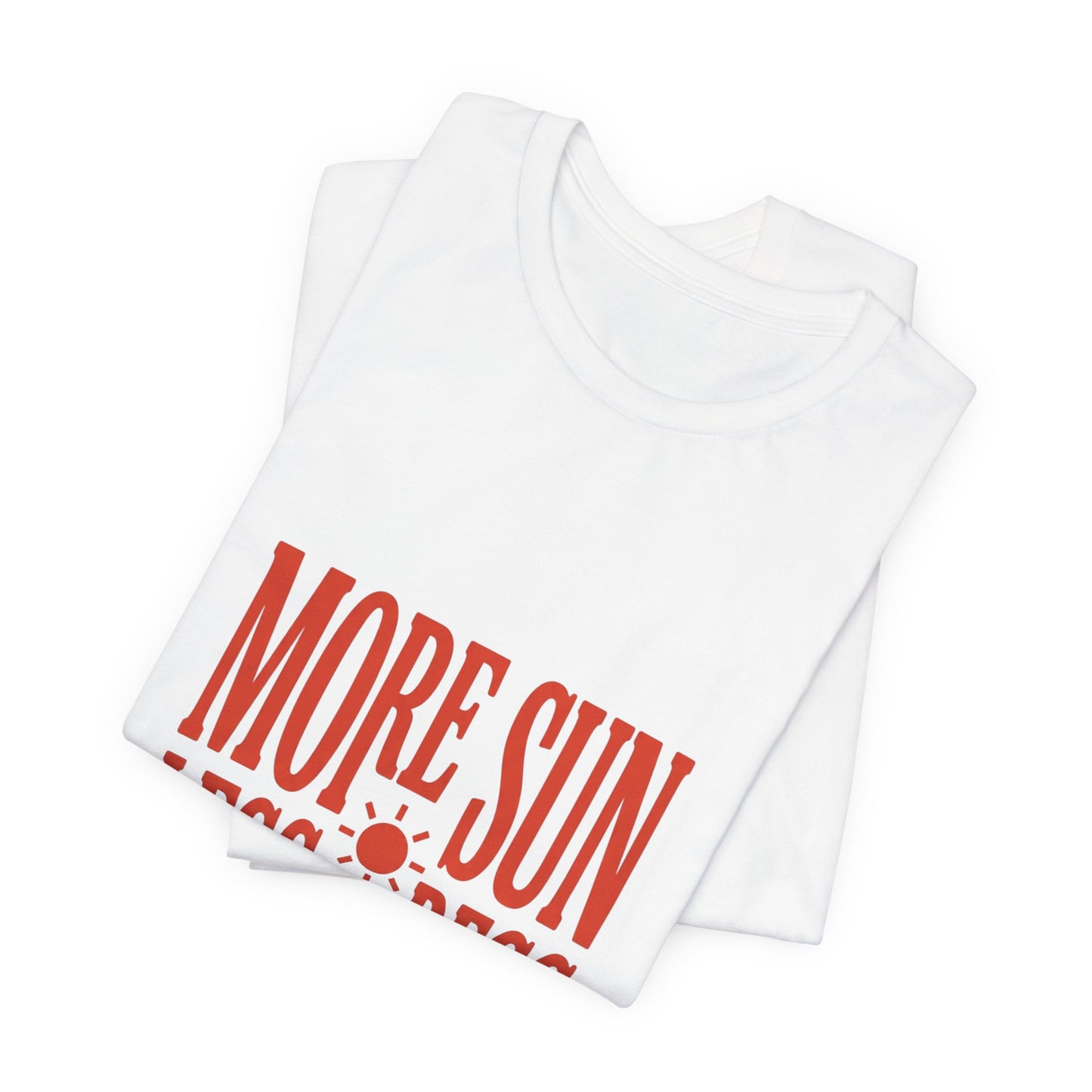 More Sun Less Stress Tee | Y2K slogan, nostalgic summer typography