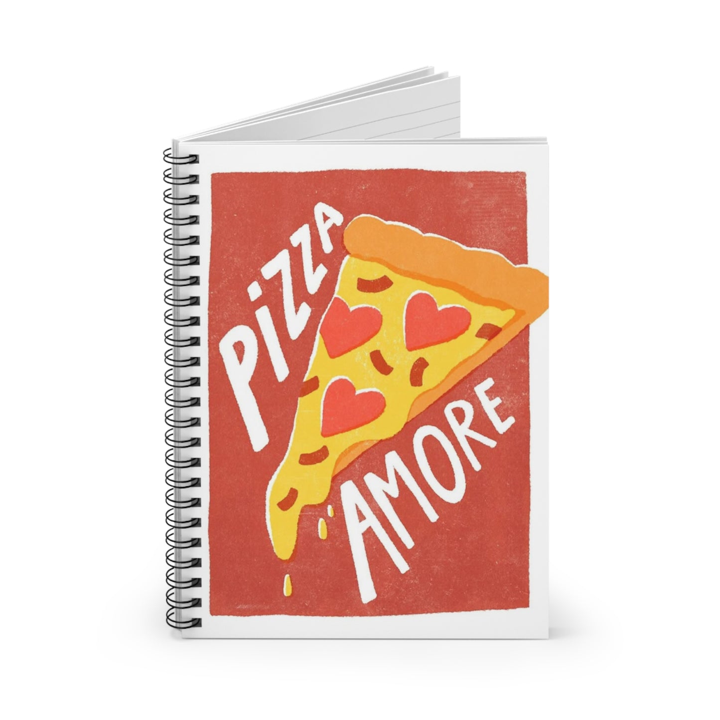 Pizza Amore Spiral Notebook — Cute Pizza Slice Journal (Ruled)