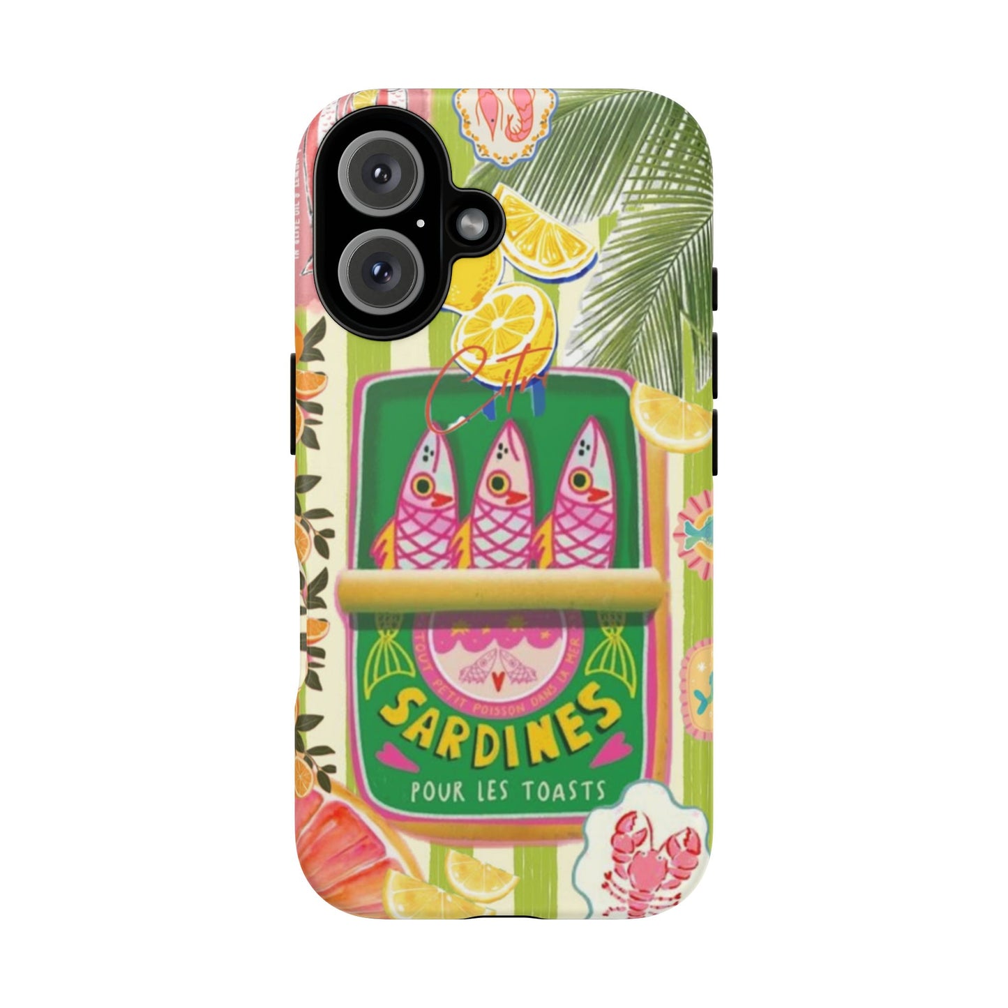 Sardines Tropical Phone Case — Colorful Retro Seafood Can Design