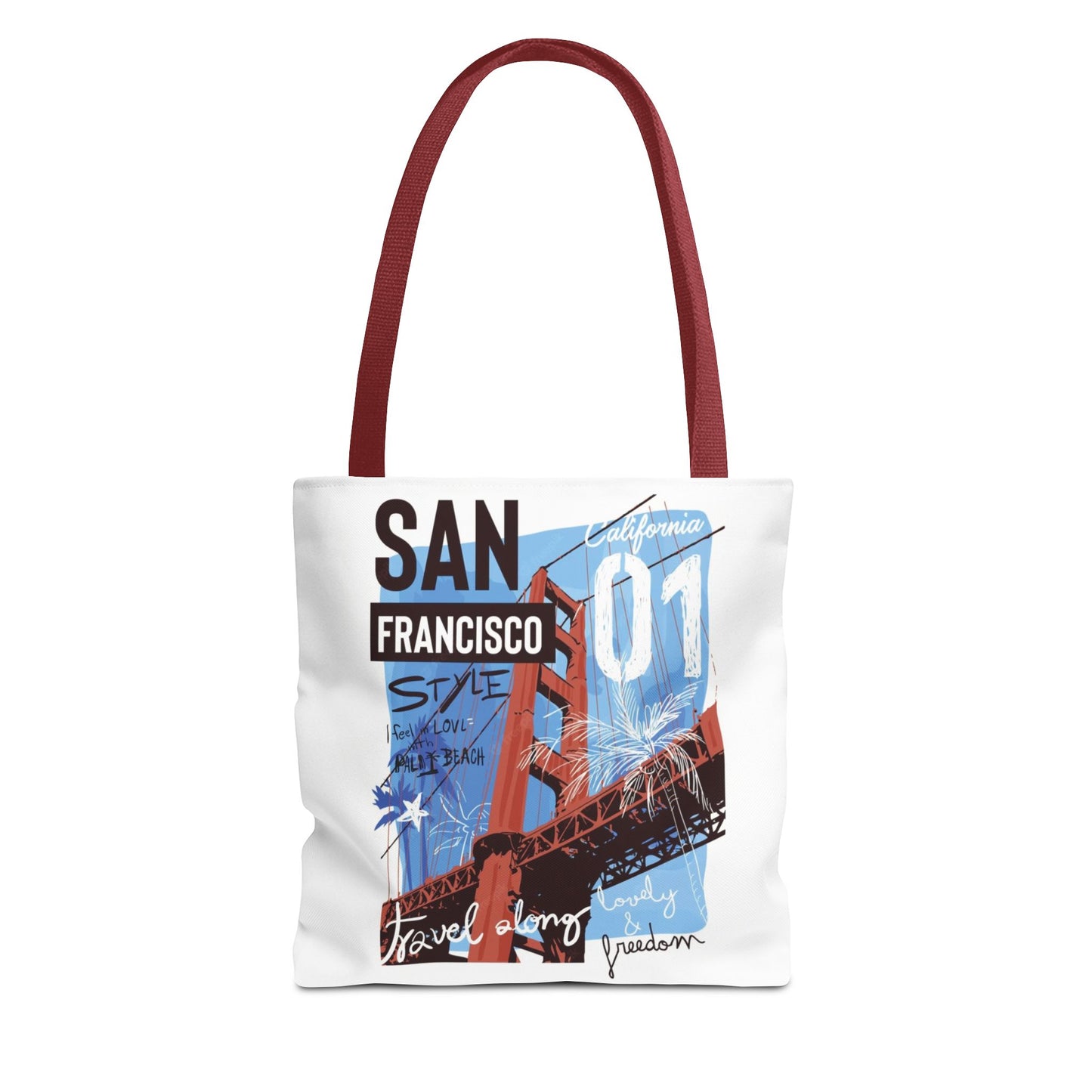 San Francisco Golden Gate Tote Bag – Vintage Travel Graphic AOP