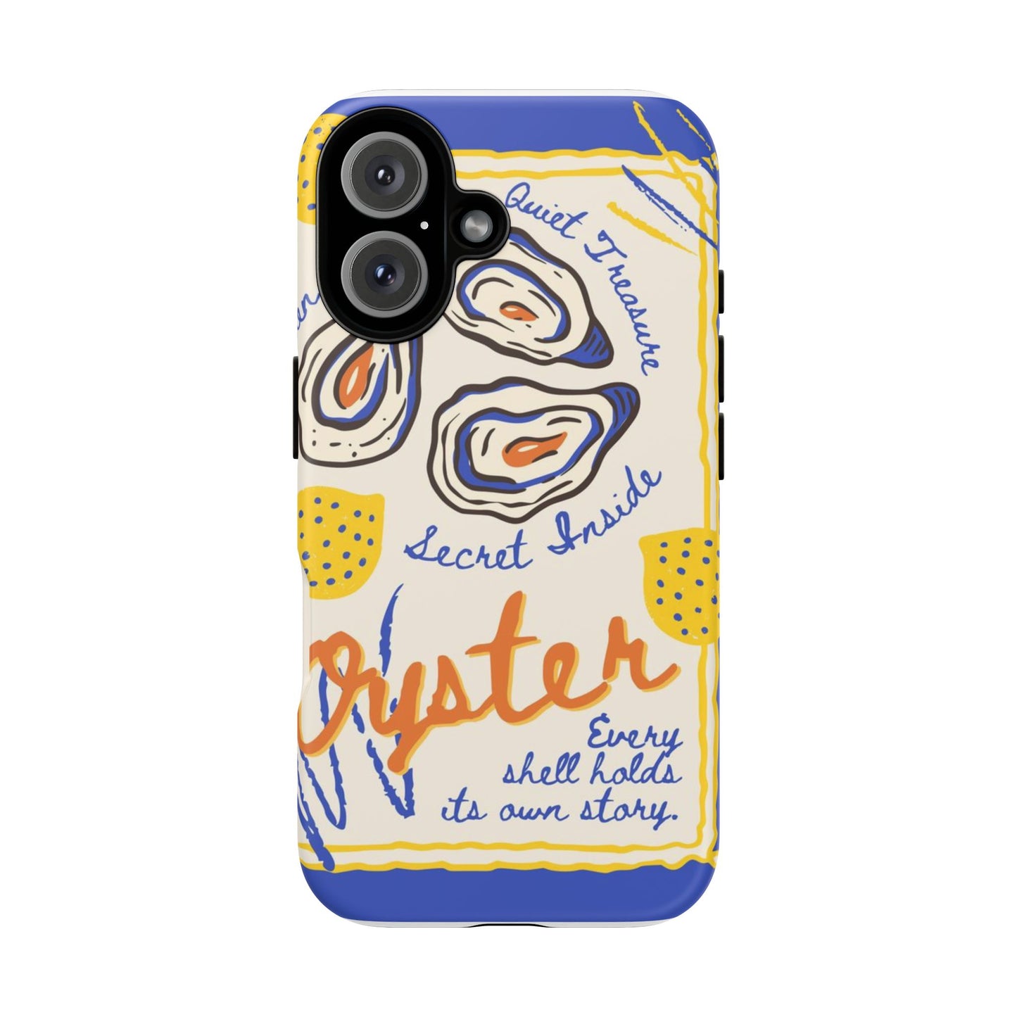 Oyster Illustration Phone Case | Seafood Shells Coastal Design