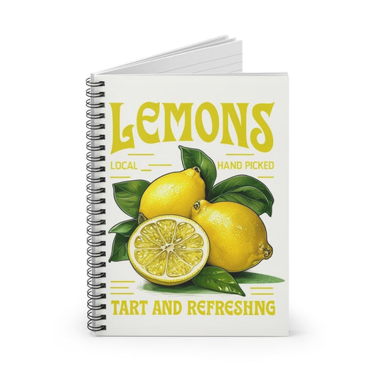 Lemons Spiral Notebook — "Tart and Refreshing" Ruled Journal