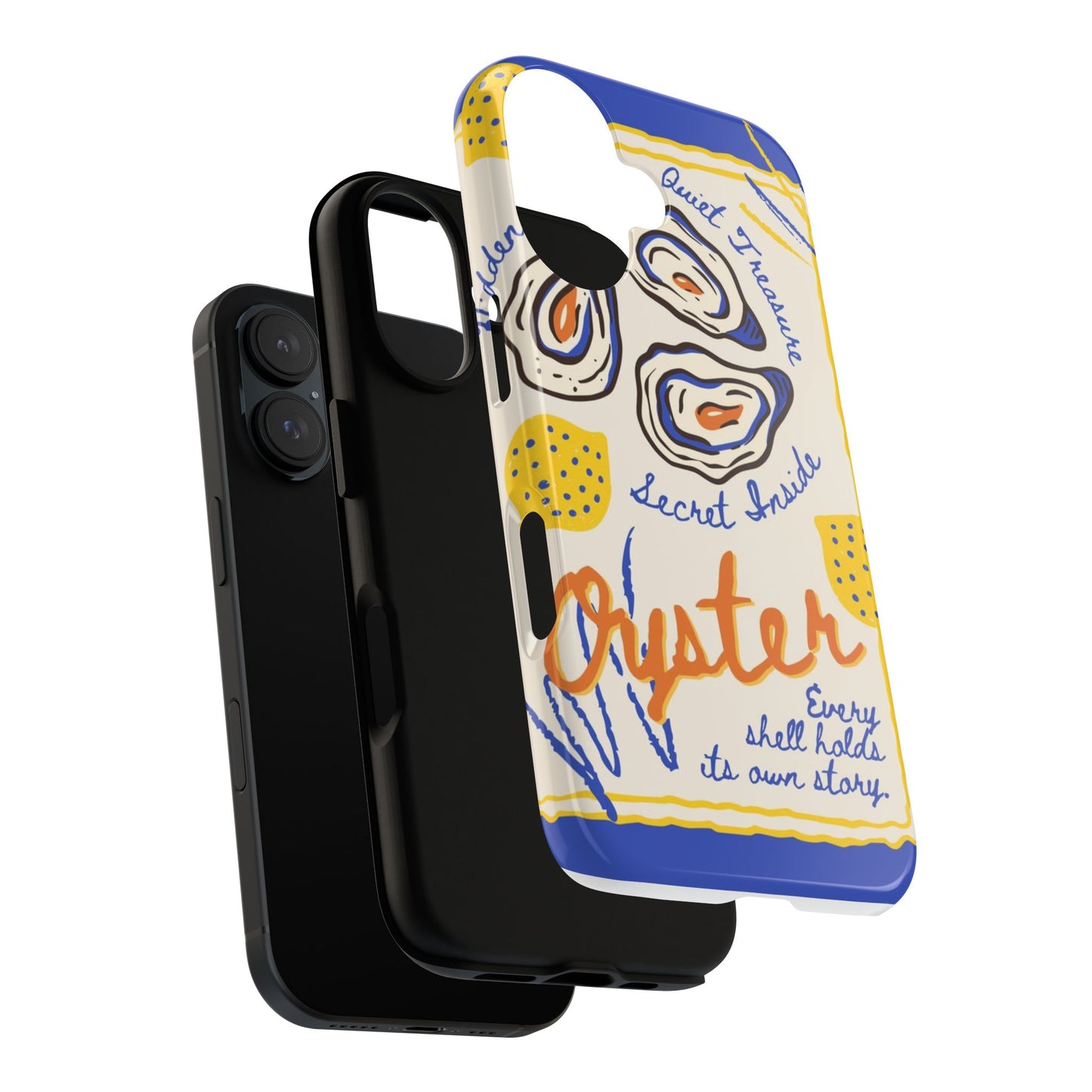 Oyster Illustration Phone Case | Seafood Shells Coastal Design