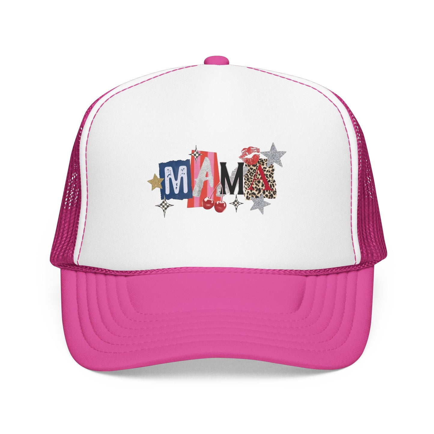 Mama Patriotic Trucker Hat – Red White Blue Star Foam Cap