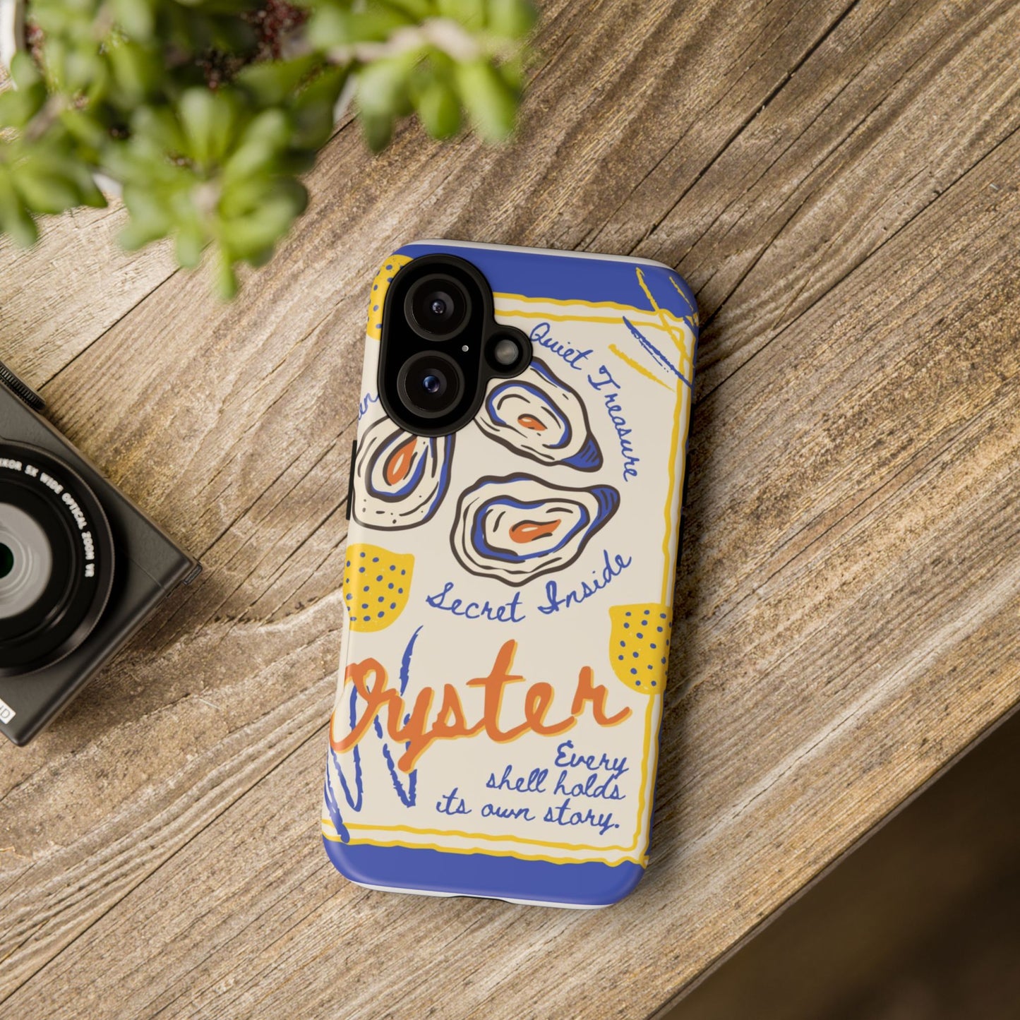 Oyster Illustration Phone Case | Seafood Shells Coastal Design