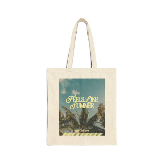 Tote Bag — "Feels Like Summer" Palm Beach Cotton Canvas Tote