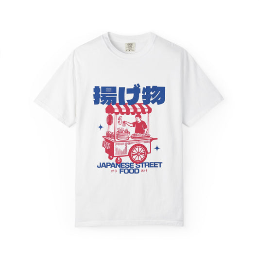 Japanese Street Food T-Shirt — '揚げ物' Fried Snacks Cart Graphic Tee