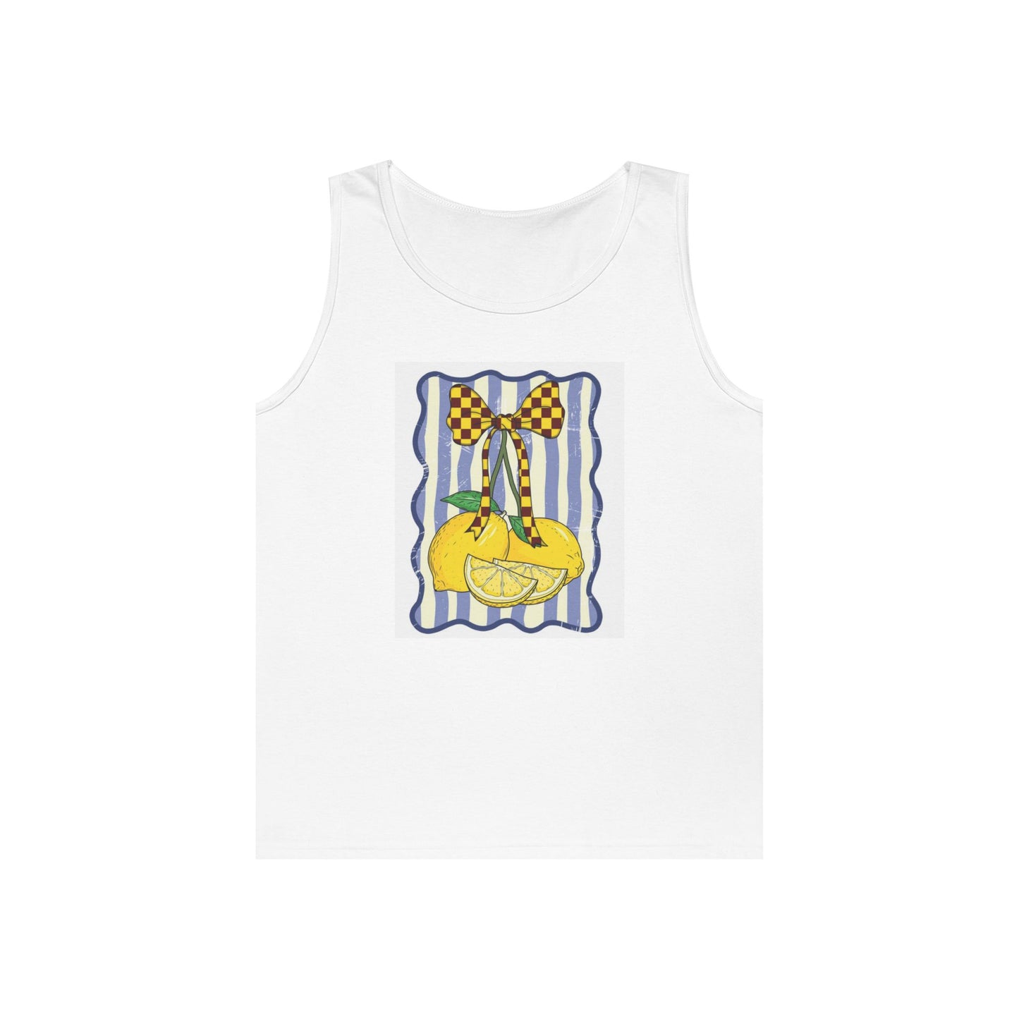 Easter Lemonade Tank — Cute Yellow Lemon & Bow Graphic Tank Top