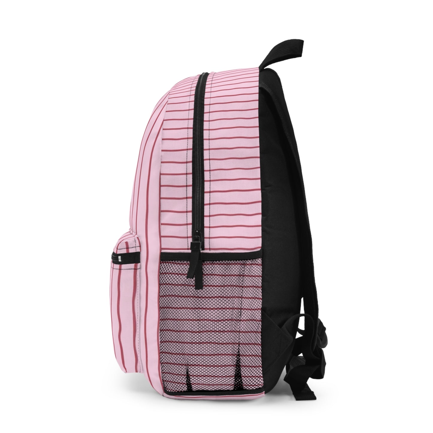 Pink Striped Backpack — Cute Minimal School & Everyday Bag