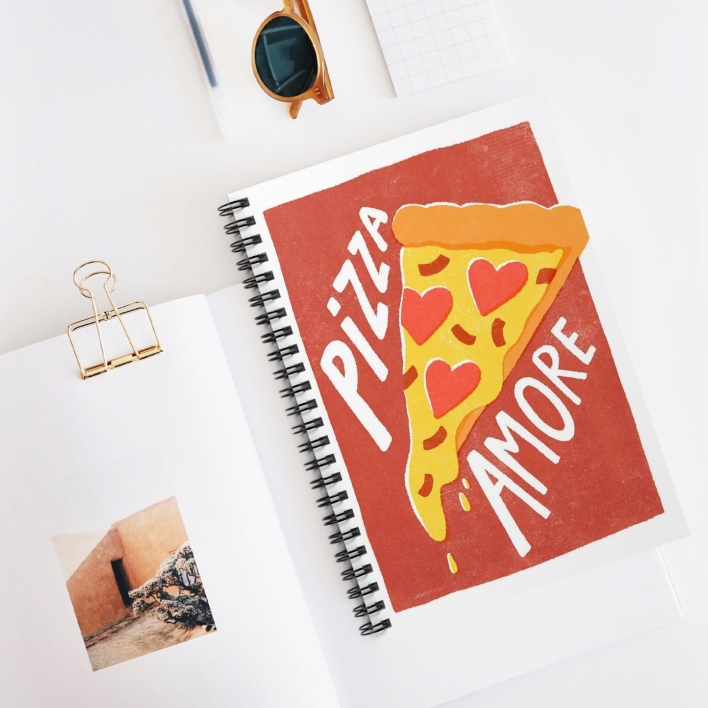 Pizza Amore Spiral Notebook — Cute Pizza Slice Journal (Ruled)