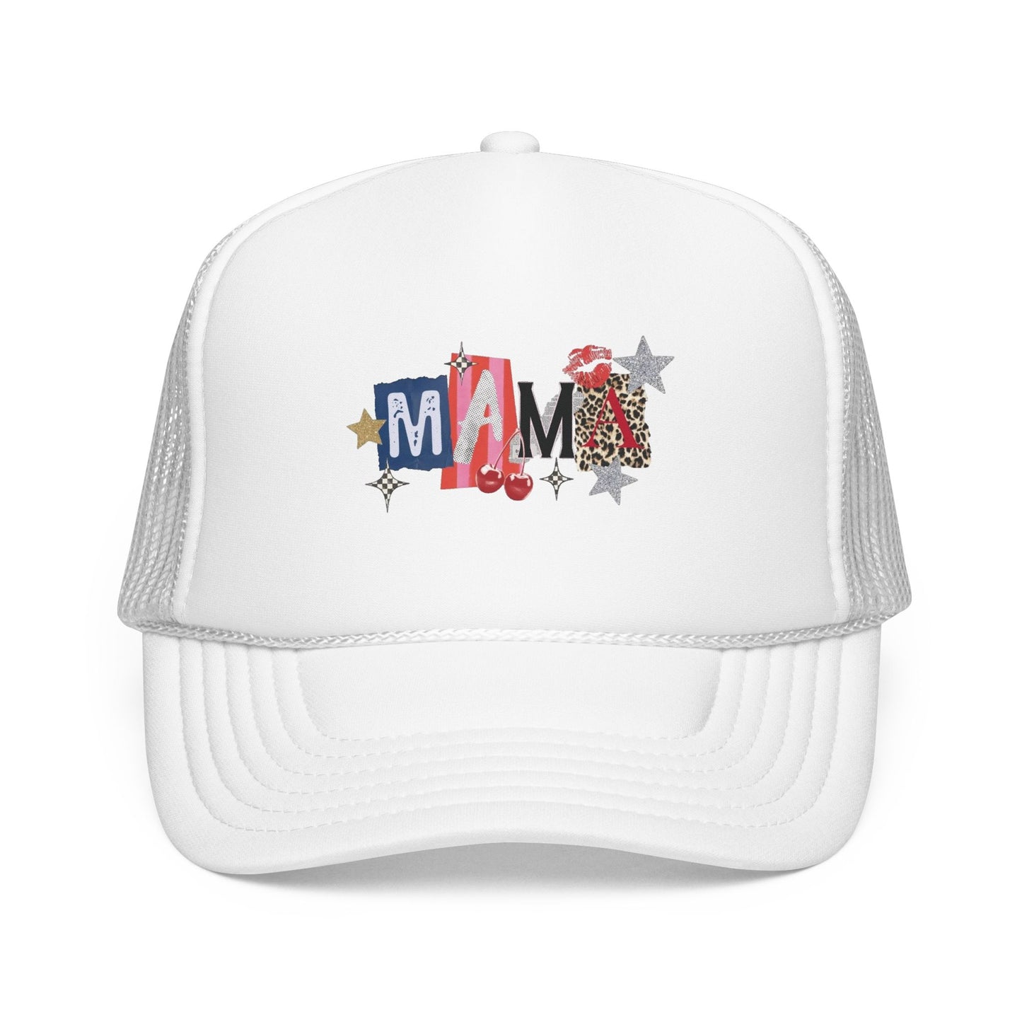 Mama Patriotic Trucker Hat – Red White Blue Star Foam Cap