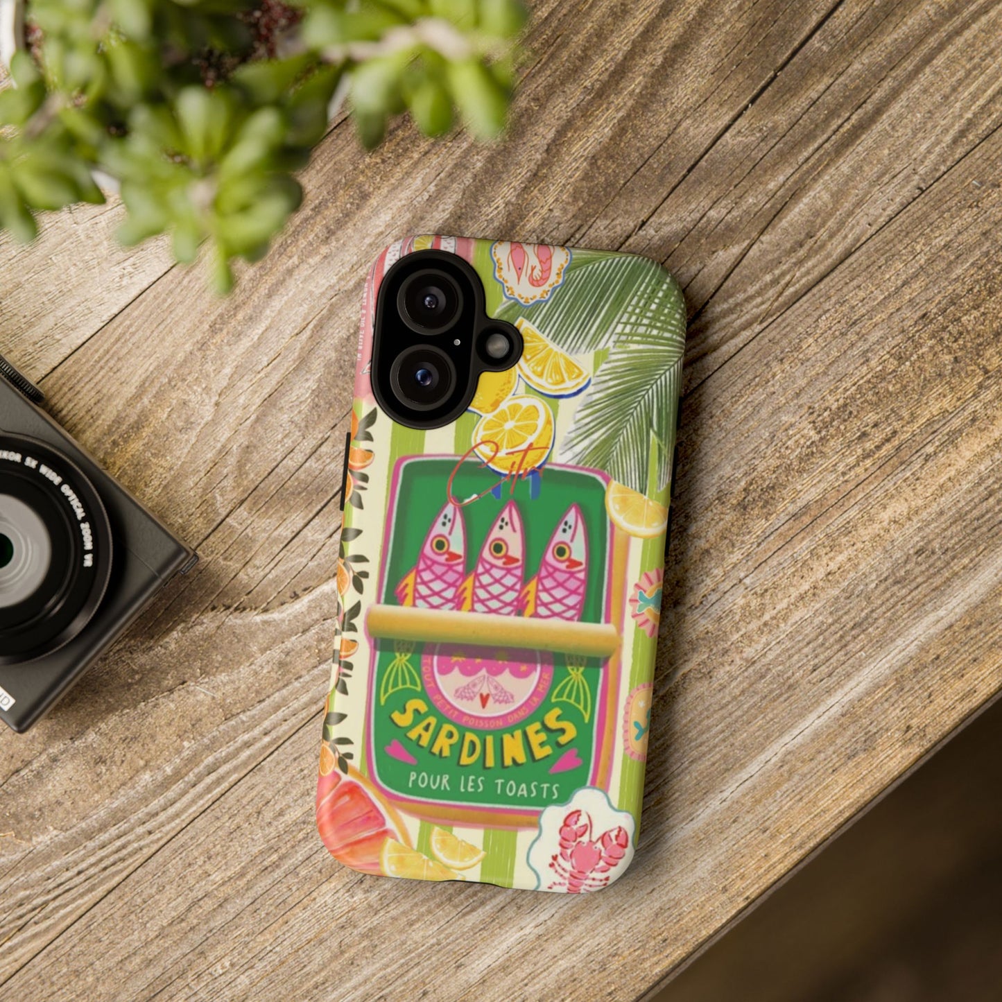 Sardines Tropical Phone Case — Colorful Retro Seafood Can Design