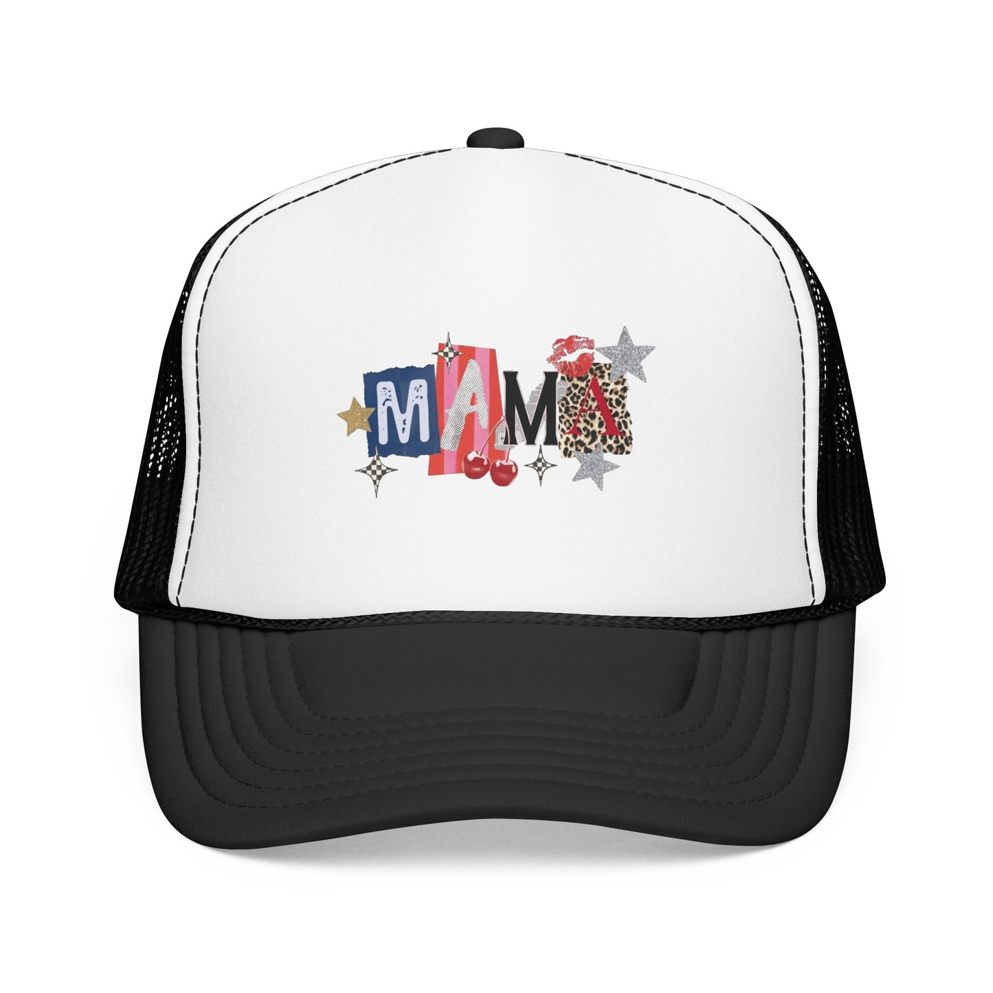 Mama Patriotic Trucker Hat – Red White Blue Star Foam Cap