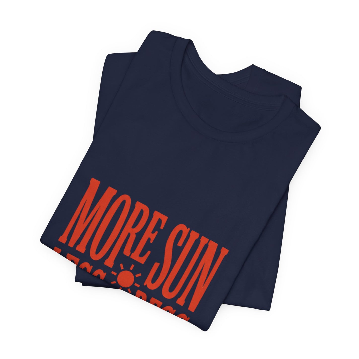 More Sun Less Stress Tee | Y2K slogan, nostalgic summer typography