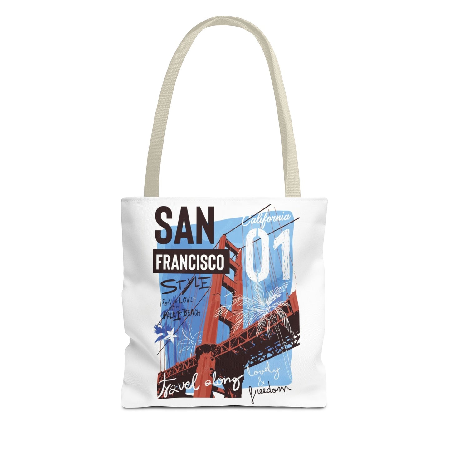 San Francisco Golden Gate Tote Bag – Vintage Travel Graphic AOP