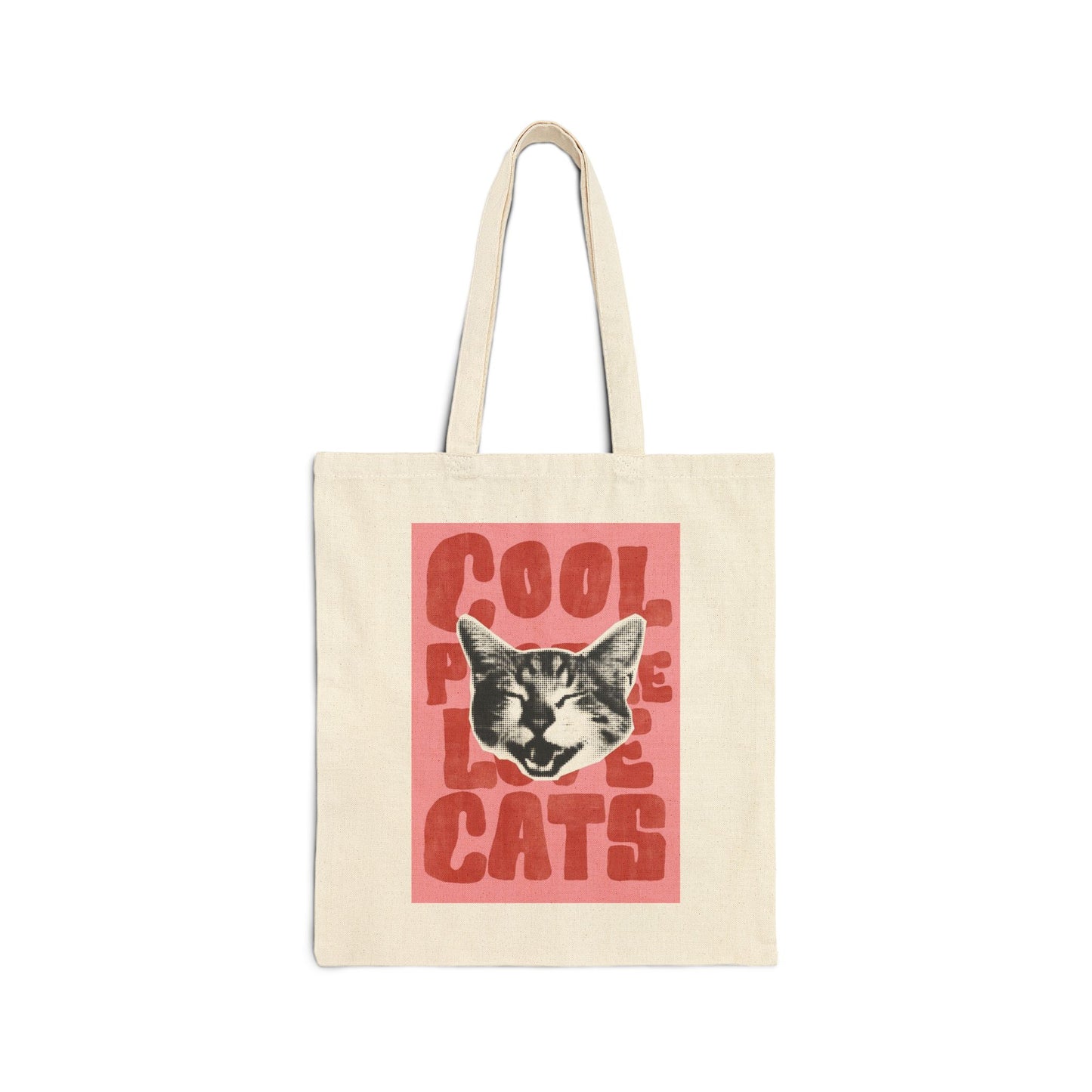Cool Cats Tote Bag — 'Cool People Love Cats' Retro Cat Canvas Tote