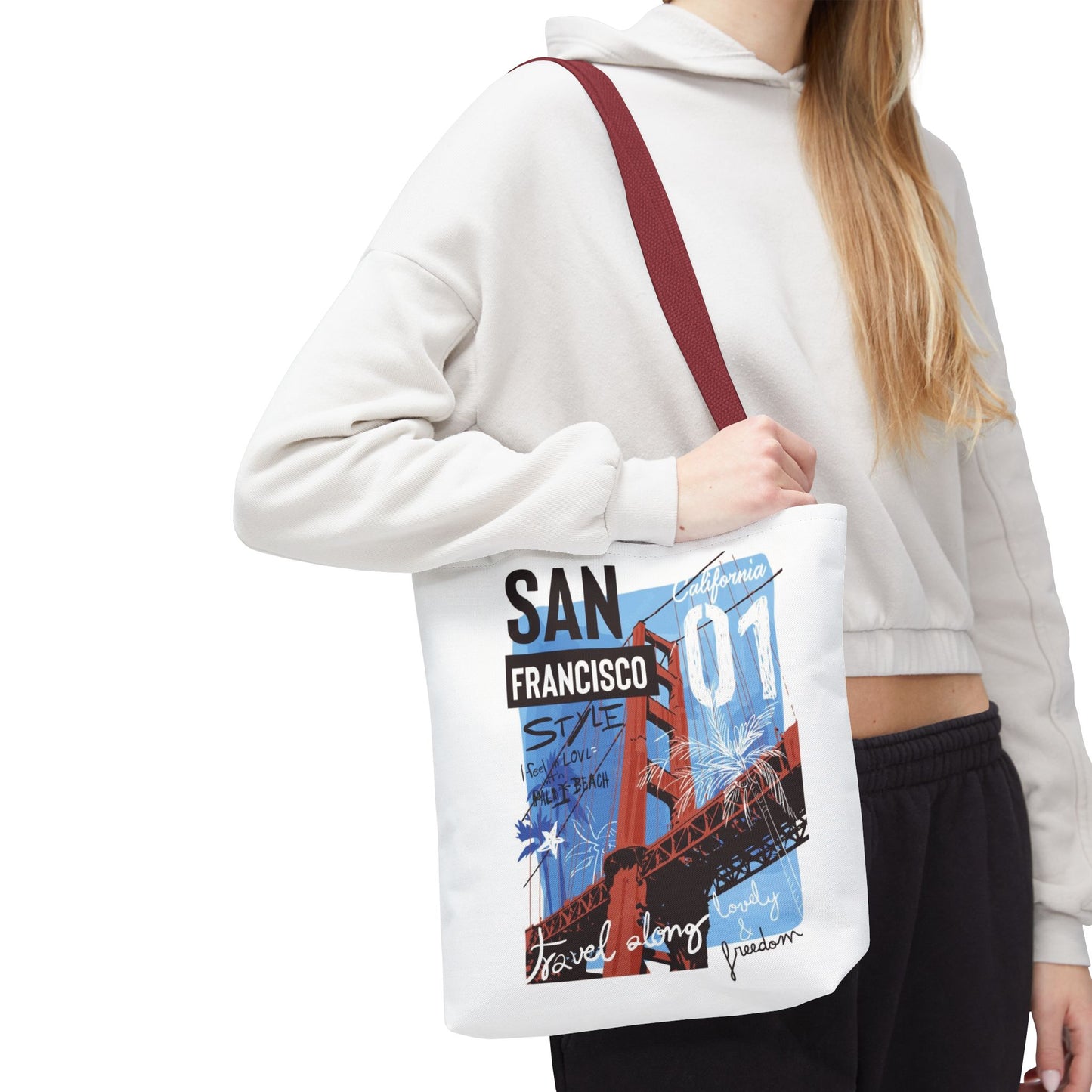 San Francisco Golden Gate Tote Bag – Vintage Travel Graphic AOP