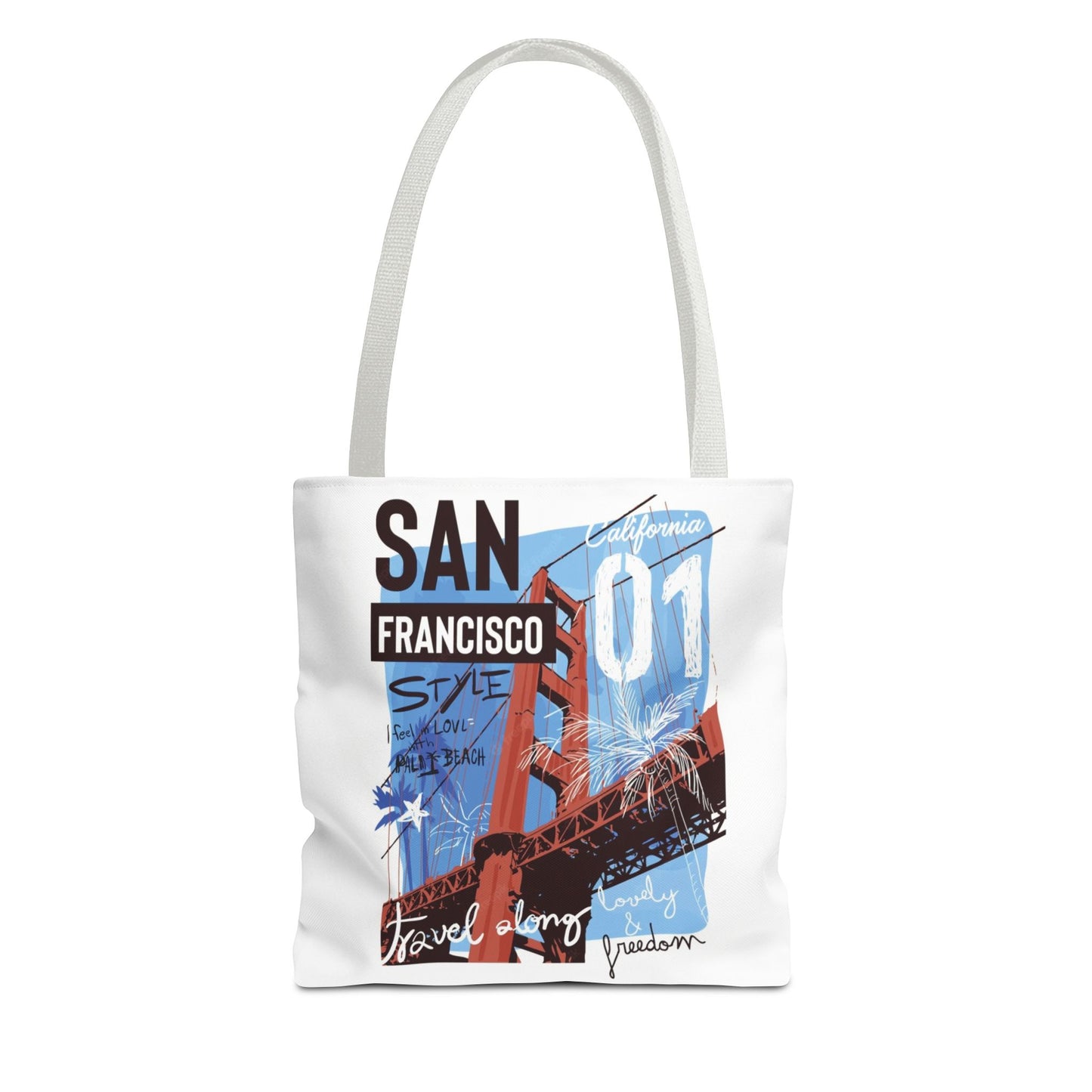 San Francisco Golden Gate Tote Bag – Vintage Travel Graphic AOP