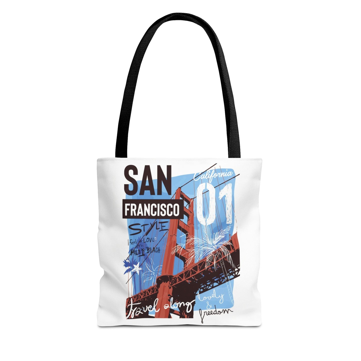 San Francisco Golden Gate Tote Bag – Vintage Travel Graphic AOP