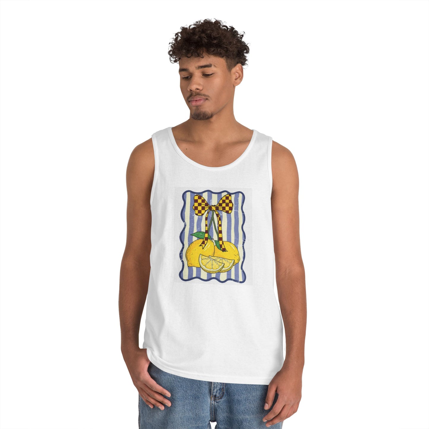 Easter Lemonade Tank — Cute Yellow Lemon & Bow Graphic Tank Top