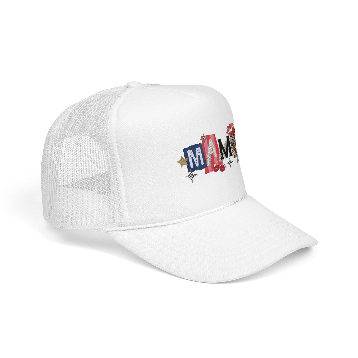 Mama Patriotic Trucker Hat – Red White Blue Star Foam Cap