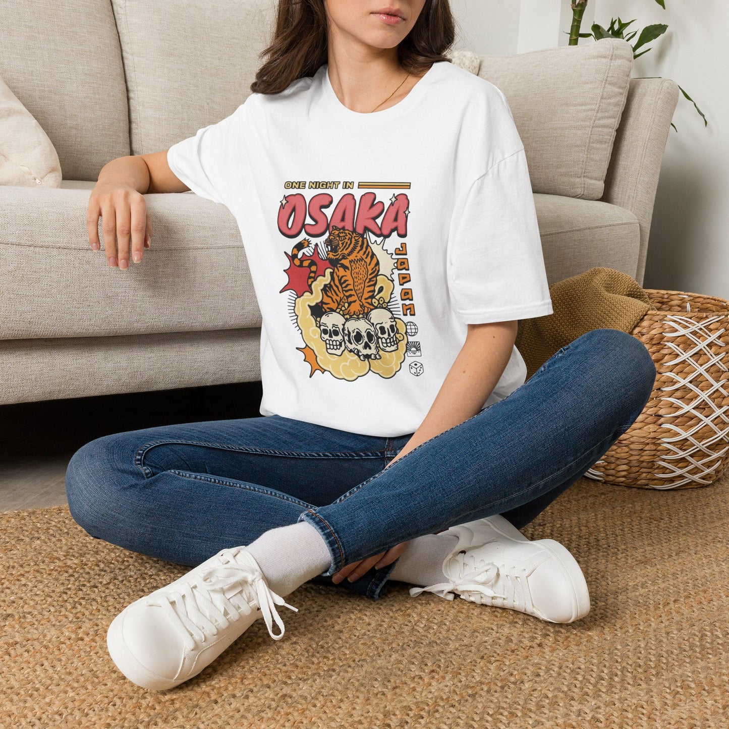 Osaka Tiger Graphic T-Shirt — "One Night in Osaka" Retro Travel Tee