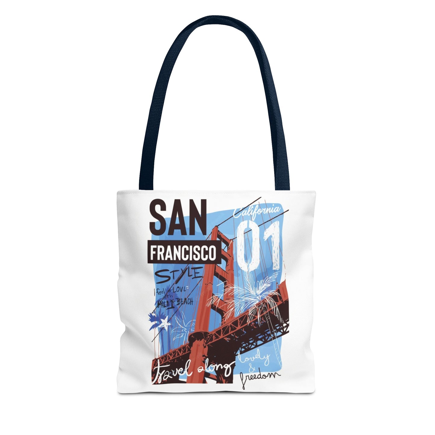 San Francisco Golden Gate Tote Bag – Vintage Travel Graphic AOP