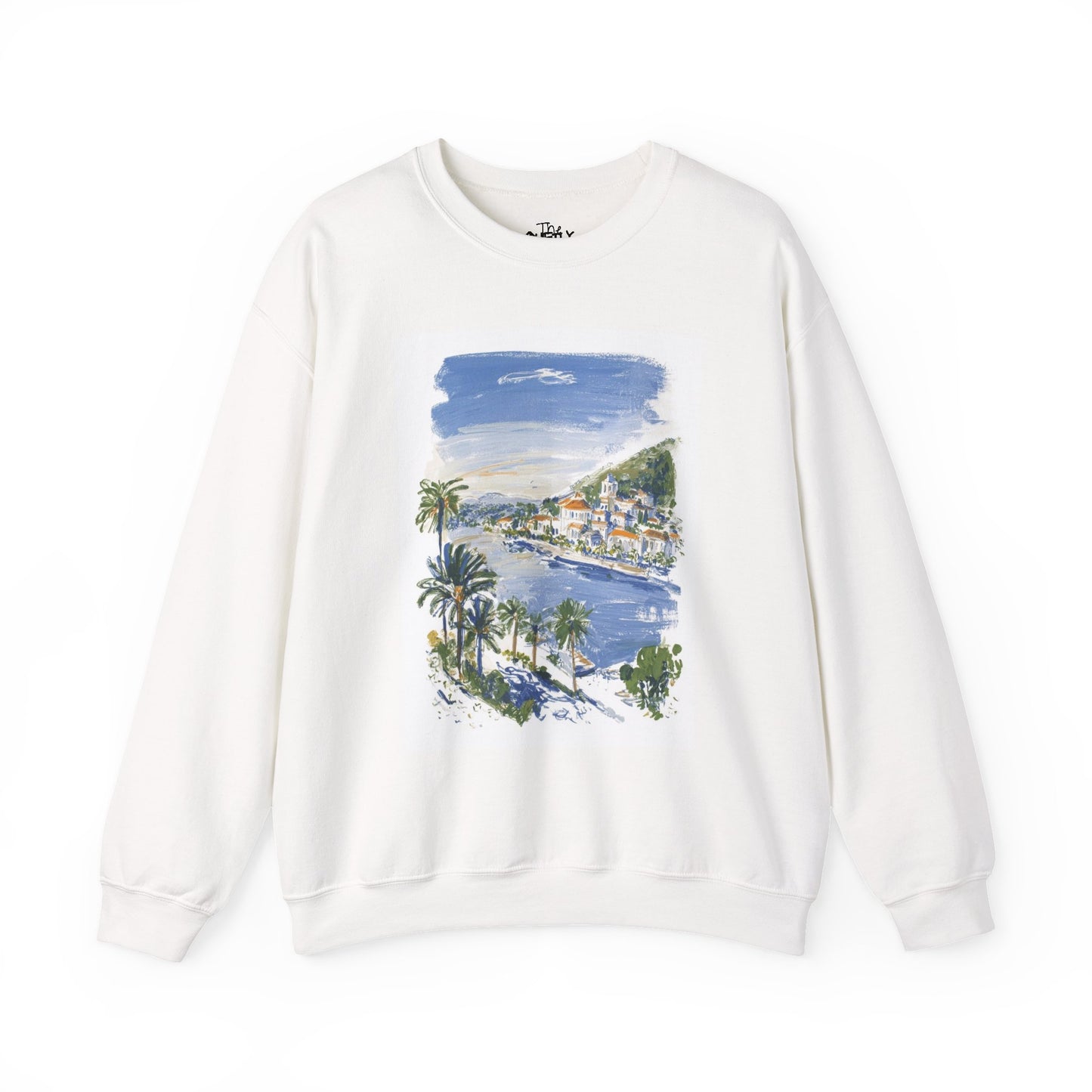 Coastal Harbor Painting Sweatshirt | Seaside Palm Beach Crewneck