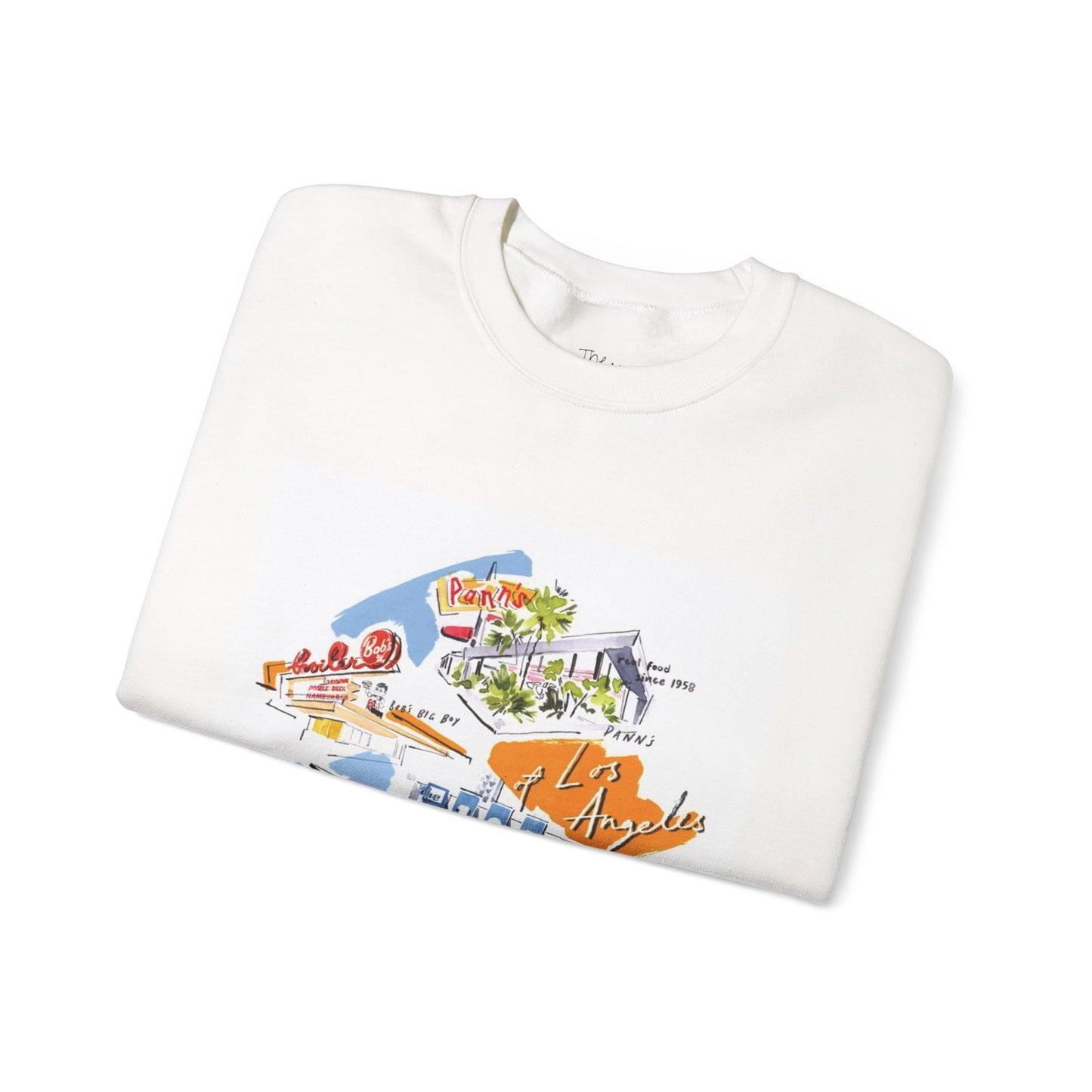 Crewneck Sweatshirt — Retro Road Trip California Postcard Design