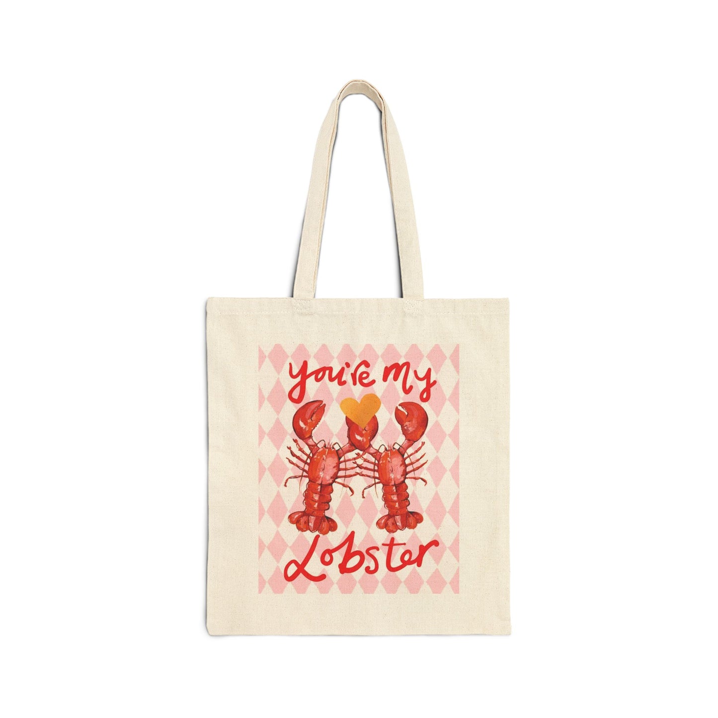 Tote Bag — "You're My Lobster" Cute Lobster Valentines Canvas Tote